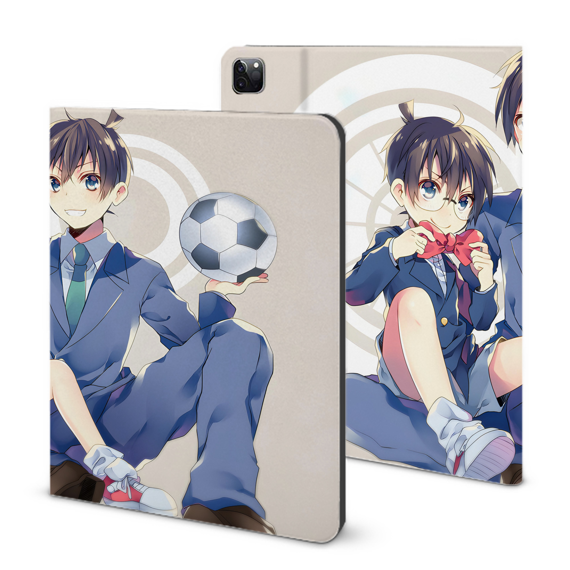 （画像用） 名探偵コナン Detective Conan IPad ケース ブック型 PUレザー TPU 耐衝撃 軽量 薄型 ペン収納なし 全面保護 IPad 各モデル対応